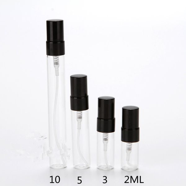 

packing bottles glass perfume bottle spray parfum automizer test vial refillable 2ml 3ml 5ml 10ml empty packaging vials 50pcs/lot
