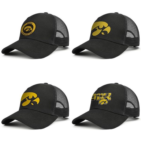 

iowa hawkeyes round logo black mens and womens trucker cap baseball styles custom design your own mesh hats primary team logo football, Blue;gray