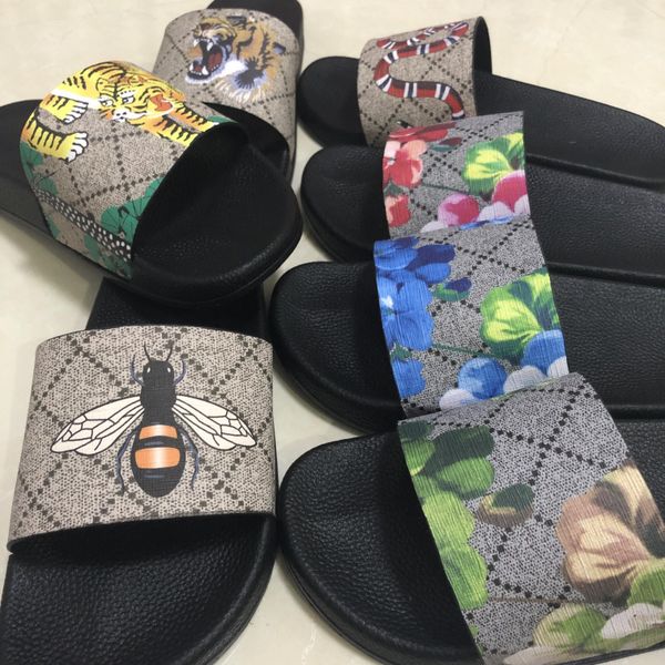 

men women slide sandals designer shoes luxury slide summer fashion wide flat slippery with thick sandals slipper flip flops size 36-45, Black