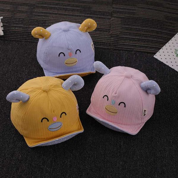 

baby hat spring and autumn thin section cute baseball cap summer, Yellow