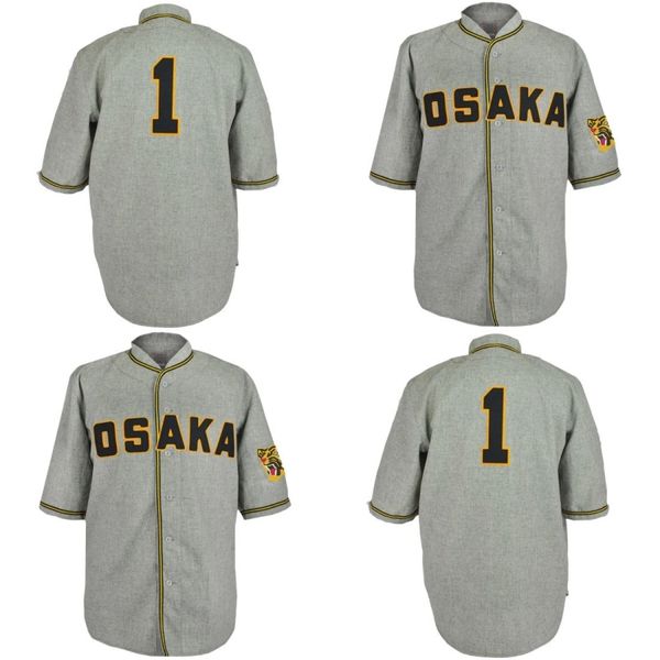 

osaka tigers 1950 road jersey custom men women youth baseball jerseys any name and number double stitched, Blue;black