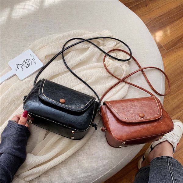 

2019 new pattern korean western style fashion all-match cable satchel restore ancient ways concise small square bag new texture small bag