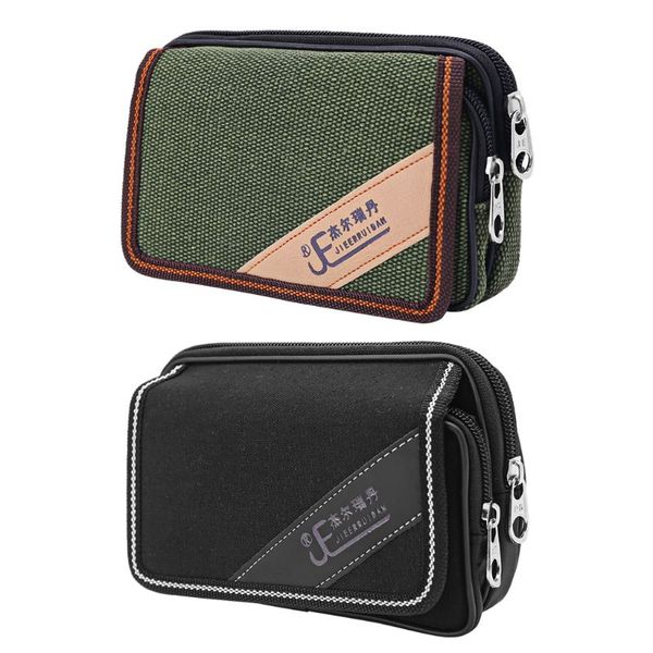 

casual smart phone case zipper waist belt bag cover card pocket bags