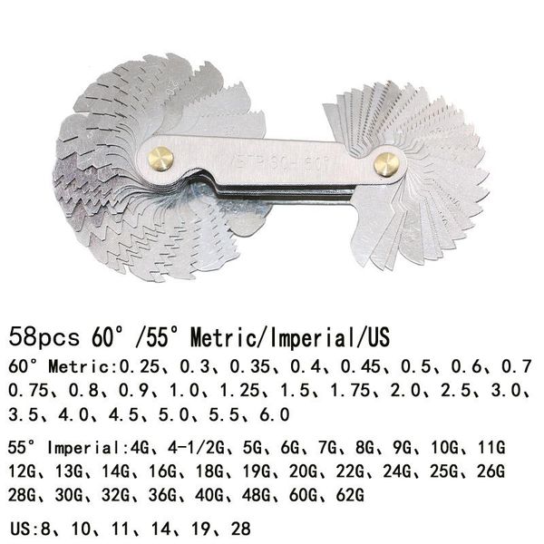 

thread plug gage stainless steel metric american screw pitch 60 and 55 degree thread measuring gage gauge