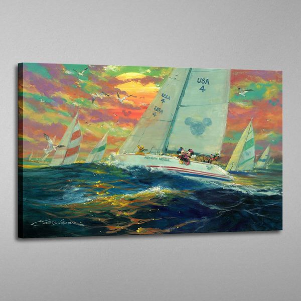 

sailing boats in the sea home wall art decor handpainted &hd print oil painting on canvas wall art canvas pictures 190823