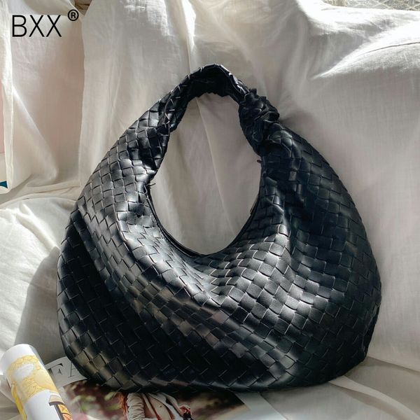 

bxx] pu leather weave crossbody bags for women 2020 fashion quality messenger shoulder bag female travel handbags purses hk848