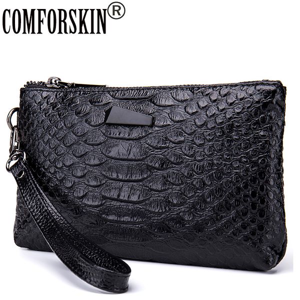 

comforskin brand fashion women organizer wallets quality split leather crocodile pattern european american female clutch purses, Red;black