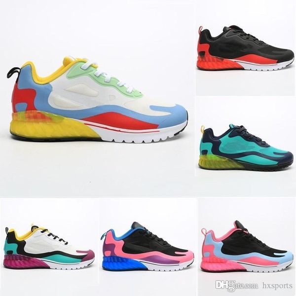 

wholesale react mens designer running shoes 2019 women casual air cushion bauhaus optical triple black pink hiking sports zapatos sneakers, White;red