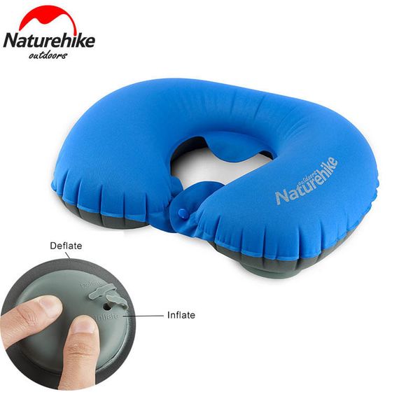 

naturehike manually inflating u shape pillow new hand press portable soft neck headrest camping travel pillow 5 colors