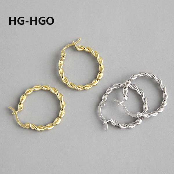 

hoop & huggie silver 925 jewelry sterling earring women korean fashion earrings simple fine gold vintage, Golden;silver