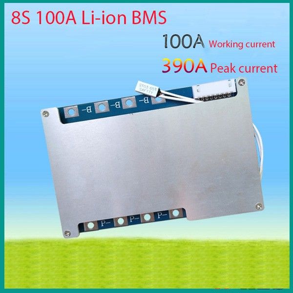 8 S 100A 29.6 V PICO 390A li-ion BMS placa de proteção da bateria PCM com balanceamento de bms pcm para li li ion freeshipping