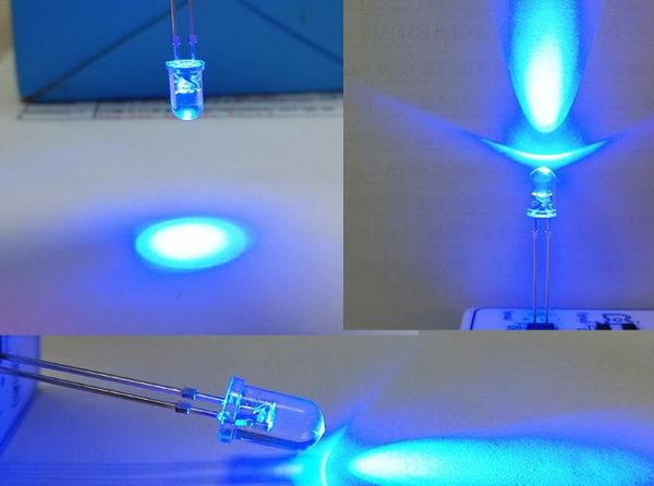 Superhelle LED-Display-Beleuchtungsquelle, 5 mm blaue LED-Diode mit Schlitz, 15000 mcd