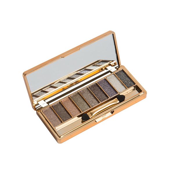 

9-color classic earth color pearlescent glitter eye shadow palette for everyday and party color rendering sombra glitter #l5
