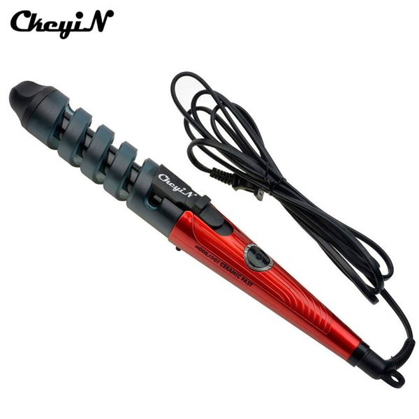 

ckeyin electric magic hair styling tool hair curler rollers pro spiral curling iron wand curl styler rizador de pelo 110-240v 50