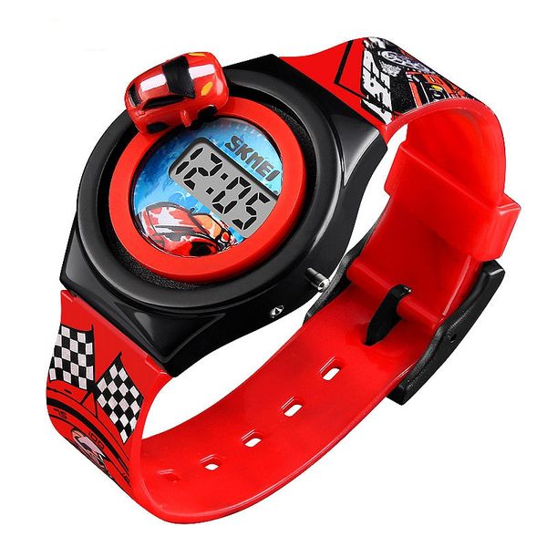 

skmei children's watch fashion digital electronic children's creative cartoon car boy girl electronic watch 1376, Blue