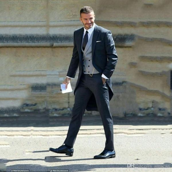 

2019 новый портной длинный жакет свадебные костюмы для мужчин slim fit blazer custom 3 шт костюм masculino большое платье для лучших мужчин, Black;gray