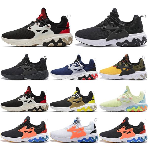 

with socks react presto men women running shoes psychedelic lava black blue yellow white rabid panda breathable mens trainer sports sneakers
