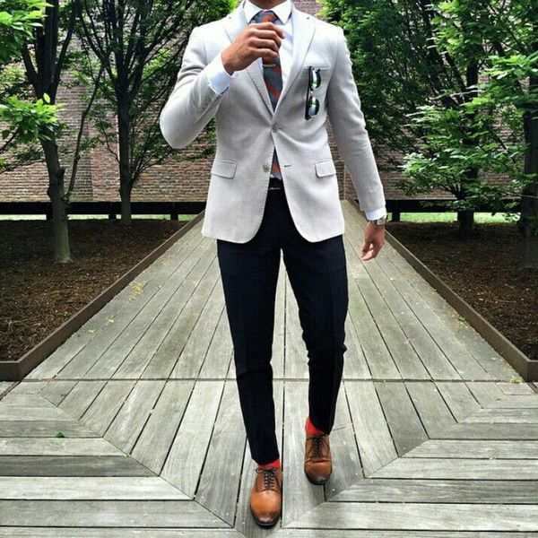 

casual gray men suits for wedding man suits groom tuxedos 2piece coat black pants cotume homme slim fit terno masculino evening party, Black;gray