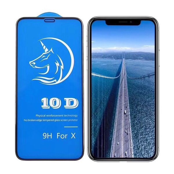 

10d tempered gla curved for iphone 8 9 x xr x max creen protector full glue cover film 3d edge