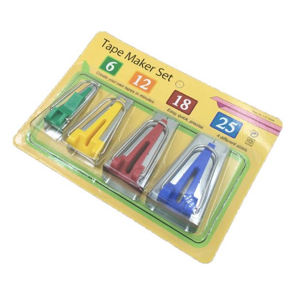

new 4 size fabric bias tape makers 6mm 12mm 18mm 25mm binding tool sewing quilting8, Black