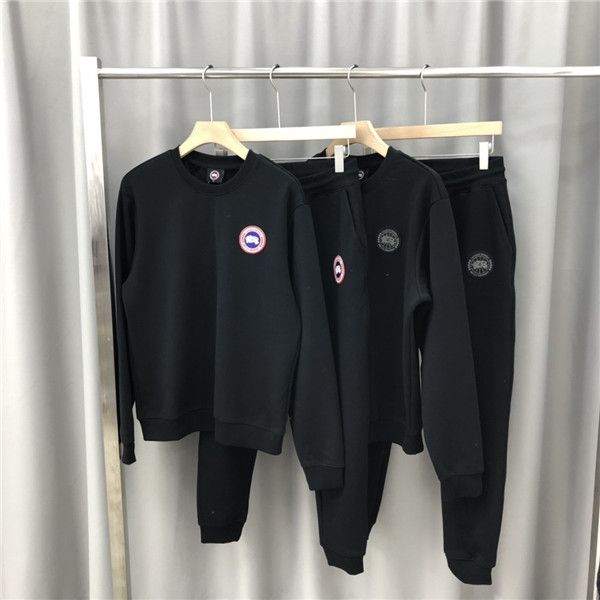

19fw luxurious canada brands design cg tracksuit hoodie and trousers sets streetwear sweatshirts outdoor long pants and pullover, Blue;black