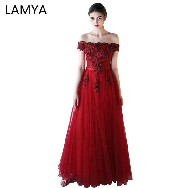 

lamya long prom dresses boat neck appliques vintage a line banquet evening party gown beading vestido de festa, White;black