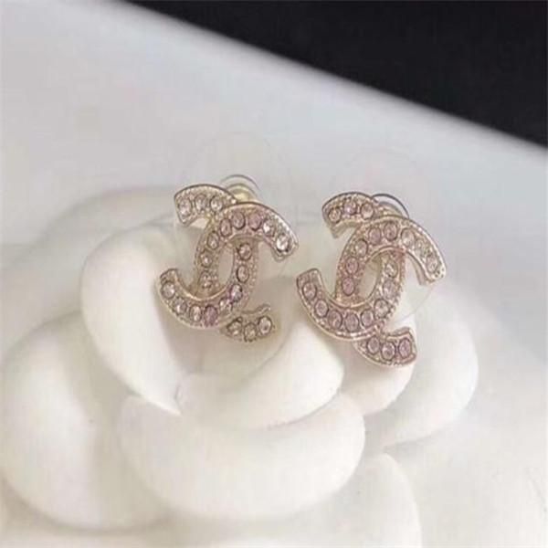 

2020 g luxury designer jewelry women earrings beaded rhinestones designer jewelry for evening prom show earrings gold silver, Golden;silver