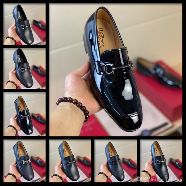 

21fw men dress wedding shoes rafarillos formal italian patent leather shoes for men r elegant shoes men classic zapatos hombre bona yeye2, Black