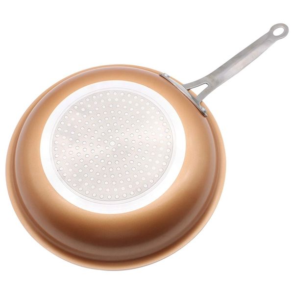 

non-stick skillet copper red pan ceramic induction skillet сковорода кастрюля печь посудомоечная машина сейф 11 дюймов антипригарной skillet