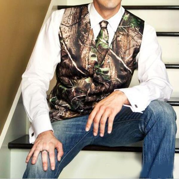 

fashion camo groom vest formal tuxedo vest for wedding (vest+tie) custom made, Black