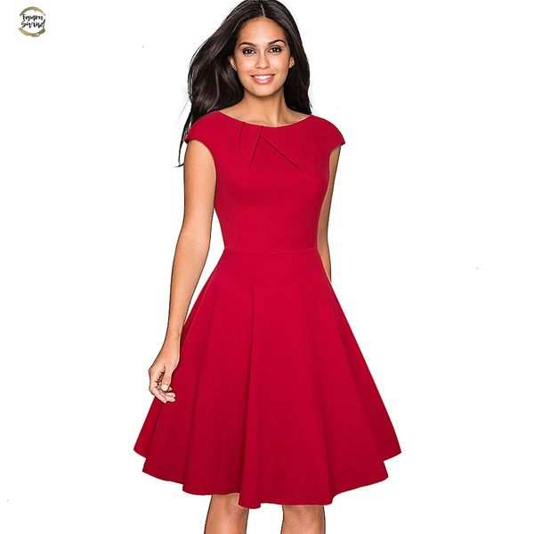 

elegant women summer solid color ruched cap sleeve casual wear to work office party fitted skater a-line swing dress ea067 designer clothes, Black;gray