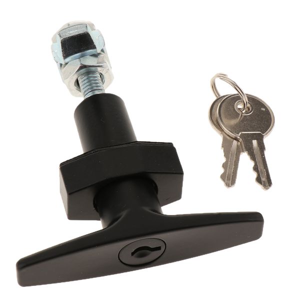 

black safe garage door t handle lock with 2 keys for toolbox cabinet truck