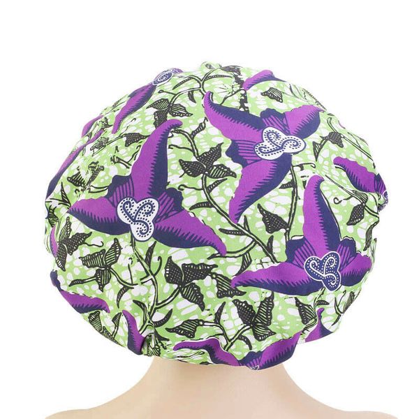 

1pcs fashion women satin night sleep cap shower caps hair care bonnet sleeping hat head cover elastic chemo cap printed turban, Blue;gray