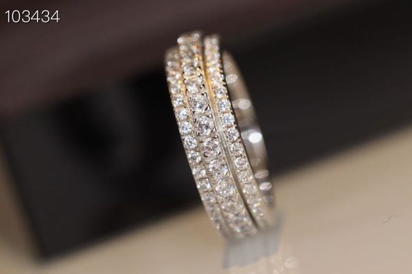 

luxury possession classic designer s925 sterling silver full crystal rotation wedding ring for women jewelry