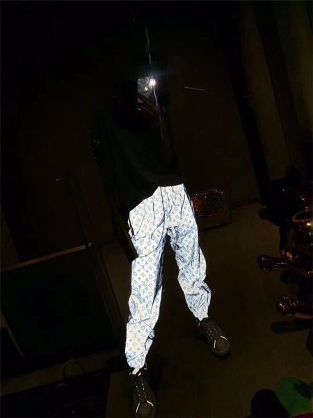 

19 luxuriou brand de ign full logo 3m reflective ela tic wai t track pant trou er men women port jogger weatpant outdoor pant