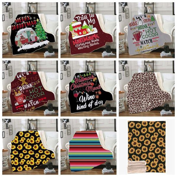 

christmas blankets kids double layer winter fleece square bedding quilt nap sofa travel blanket tapestry carpet 150*130cm lxl293a-a