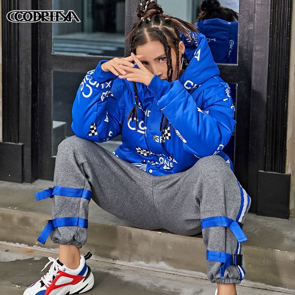 

2019 winter new women's cotton jacket sportswear europe and america large size women's direct womens and blouses 50mf, Black