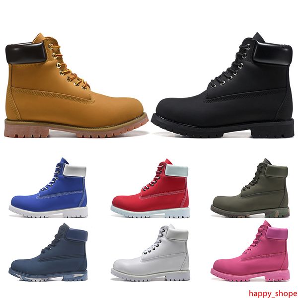 

good quality luxury designer men women boots chestnut triple black white navy blue fashion mens martin boot outdoor jogging walking shoes