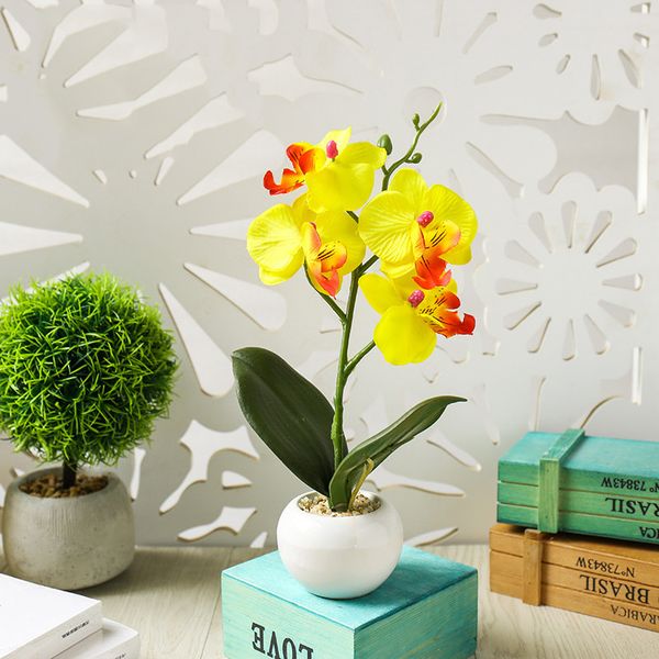 

orchid artificial flowers butterfly faux fake flower bonsai wedding decoration
