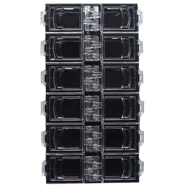 

container cosmetic rhinestone 12 grids diamond storage box nail jewelry portable plastic organizer, Silver;gold
