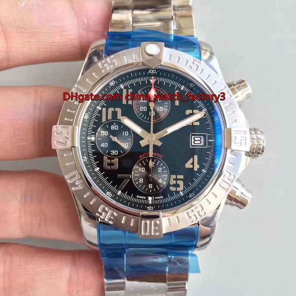 

2 style selling gm maker 43mm x 16.5mm super avenger ii chronograph swiss eta 7750 movement automatic mens watch watches, Slivery;brown