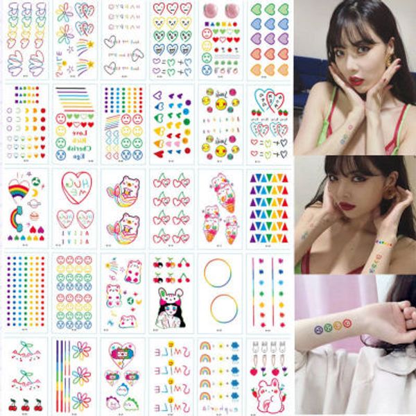 

fashion tattoo small lip leaf black cartoon temporary tattoo new sticker tatoo tatto flash fake art waterproof tatoo