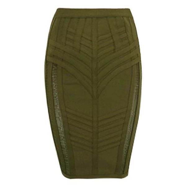 

женщины новая мода sexy бинты юбка женщины упругие army green olive rayon bodycon карандаш юбки, Black