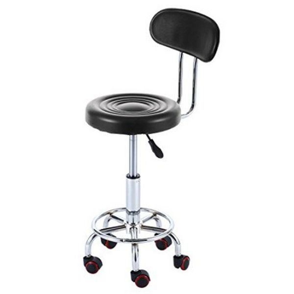 

adjustable height hydraulic rolling swivel stool spa salon chair with back rest