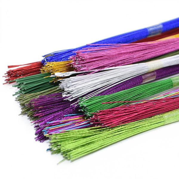 

25pcs/lot 0.45mm 80cm flower paper wire used for diy nylon stocking flower making artificial silk accessories iron wire