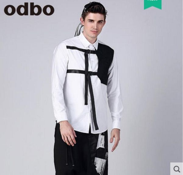 

s-6xl 2020 новая мужская одежда hair stylist gd fashion street оригинальный дизайнер черный белый сращивание рубашка плюс размер костюмы, White;black