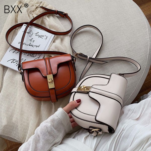 

bxx] women's single shoulder crossbody bag all-match flap 2019 autumn winter chic pu leather messenger bag saddle package hi385