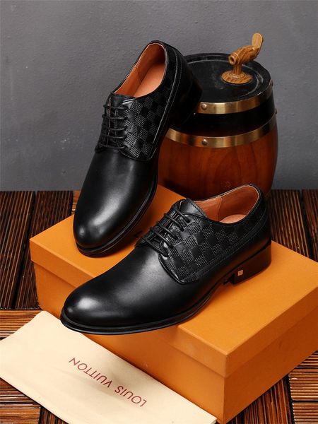

2019 new leather men's large-size loafers design fashion dress shoes handmade men's wedding shoes, design business dress shoes, Black