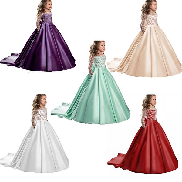 Acheter Manches Longues Fille De Fleur Robe Pour Le Mariage