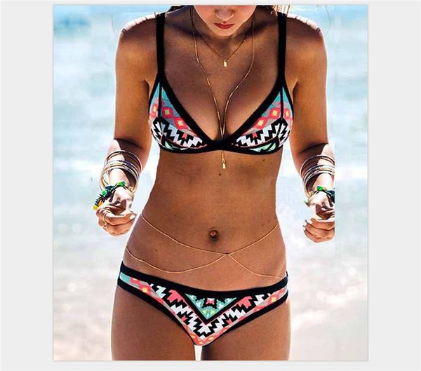

womens bikini set boho bandage swimwear push up padded bra swimsuit bathing
